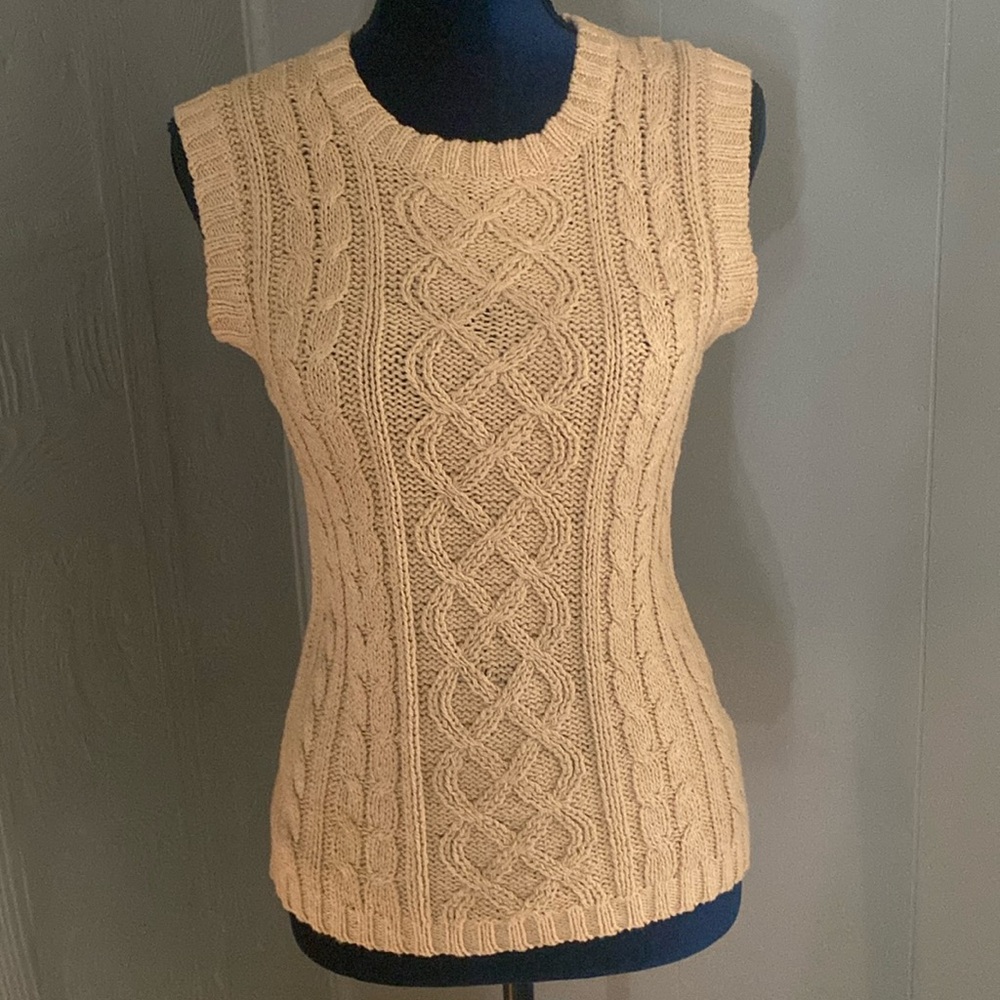 Gold cream colored sweater tank top